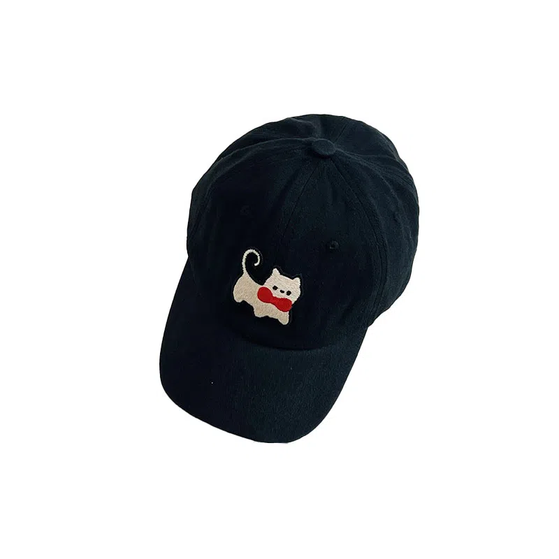 浪莎 甜美可爱牛仔小猫咪刺绣棒球帽时尚百搭显脸小 棉 鸭舌帽 男女同款情侣款