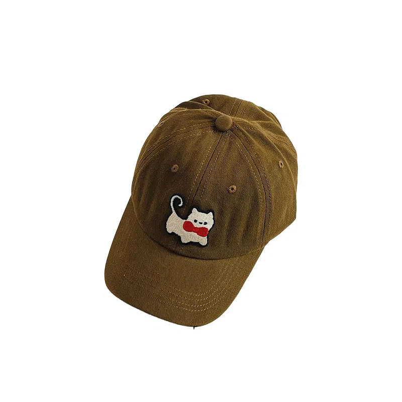 浪莎 甜美可爱牛仔小猫咪刺绣棒球帽时尚百搭显脸小 棉 鸭舌帽 男女同款情侣款