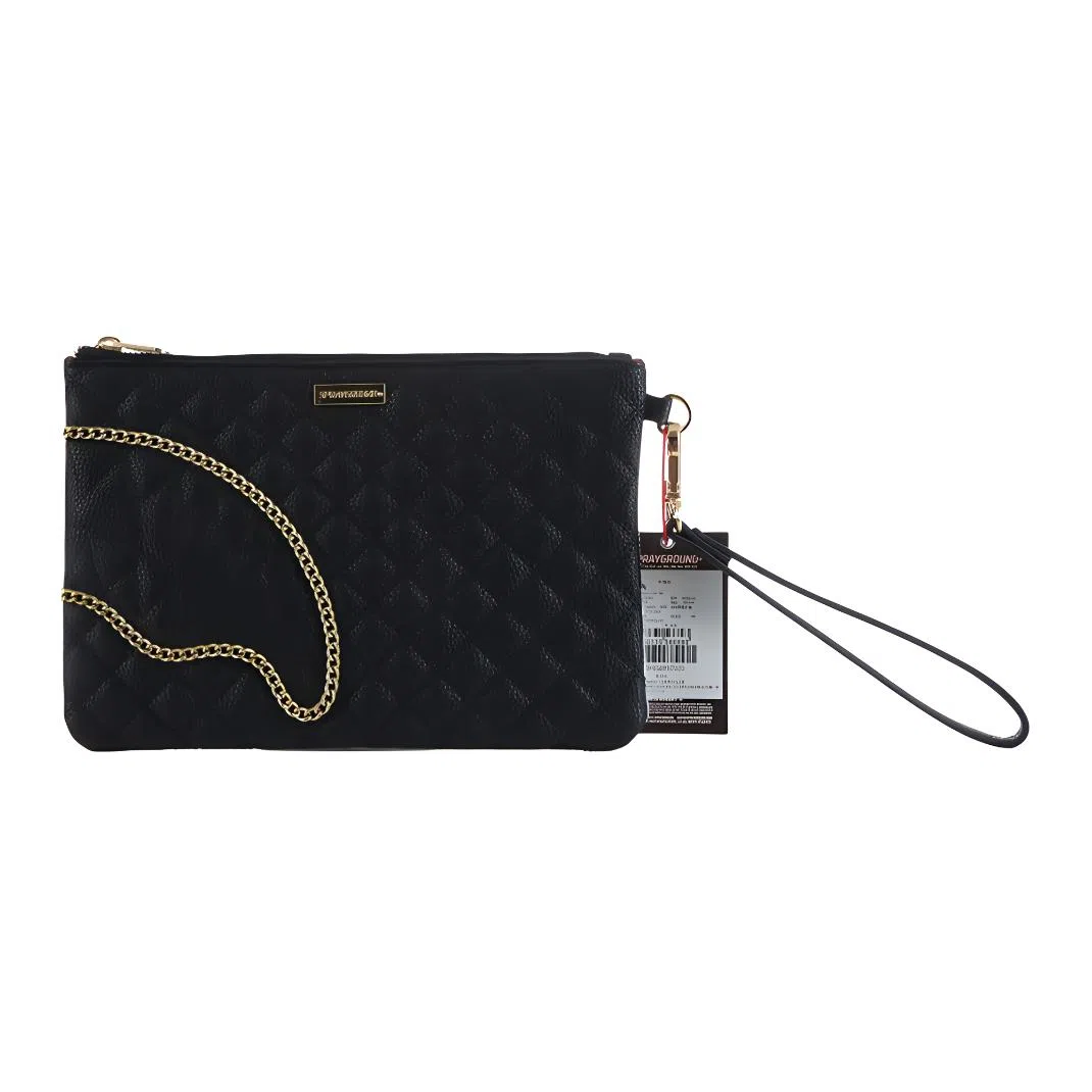 Sprayground Black White Chain Shark Clutch