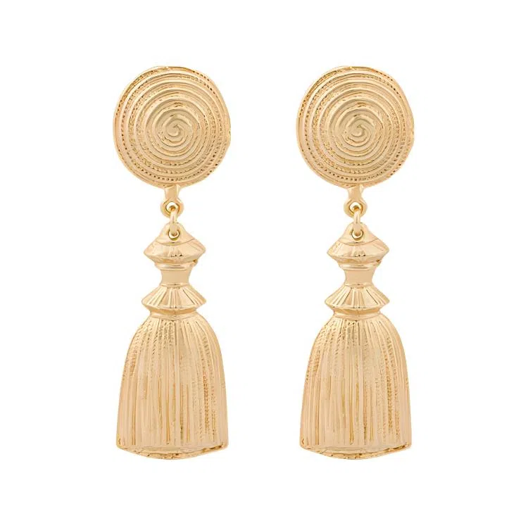 Moschino Gold Fringe Clip Earrings