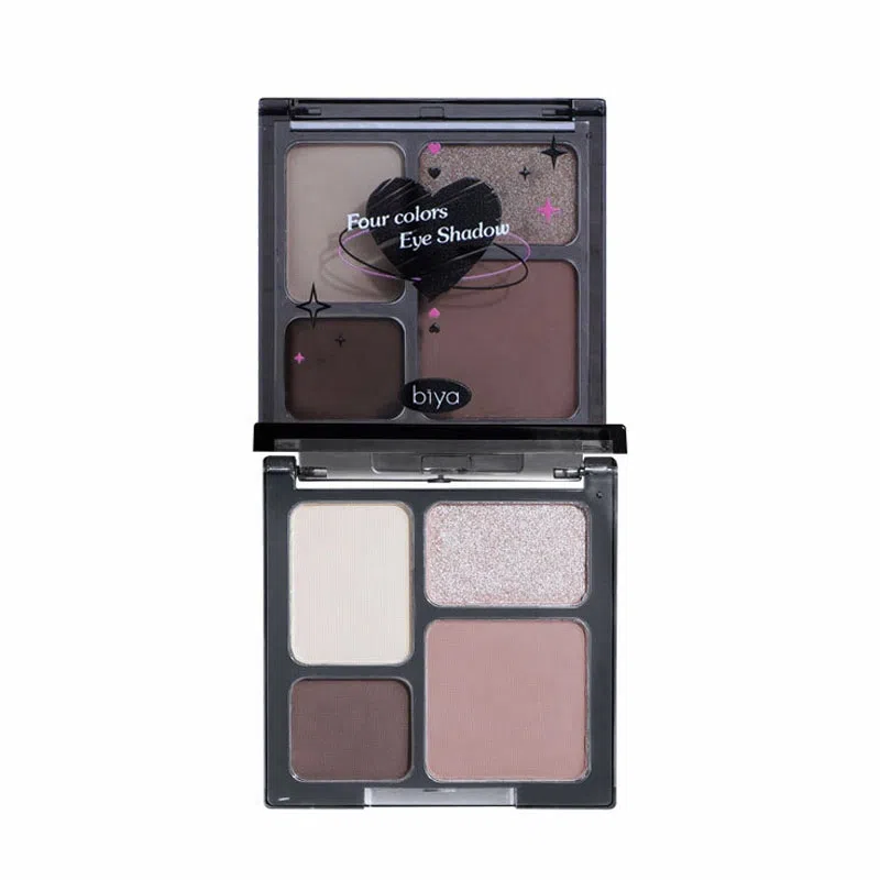 比雅 高冷系四色 眼影 哑光珠光细闪 欧美朋克烟熏妆暗黑女神眼影