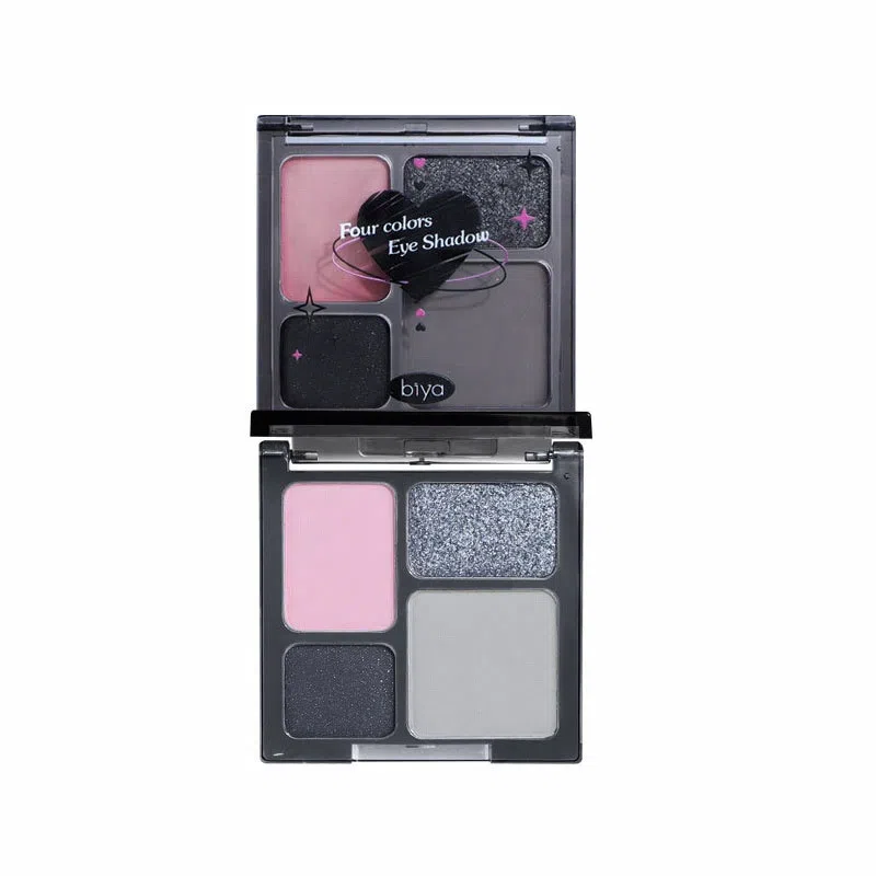 比雅 高冷系四色 眼影 哑光珠光细闪 欧美朋克烟熏妆暗黑女神眼影