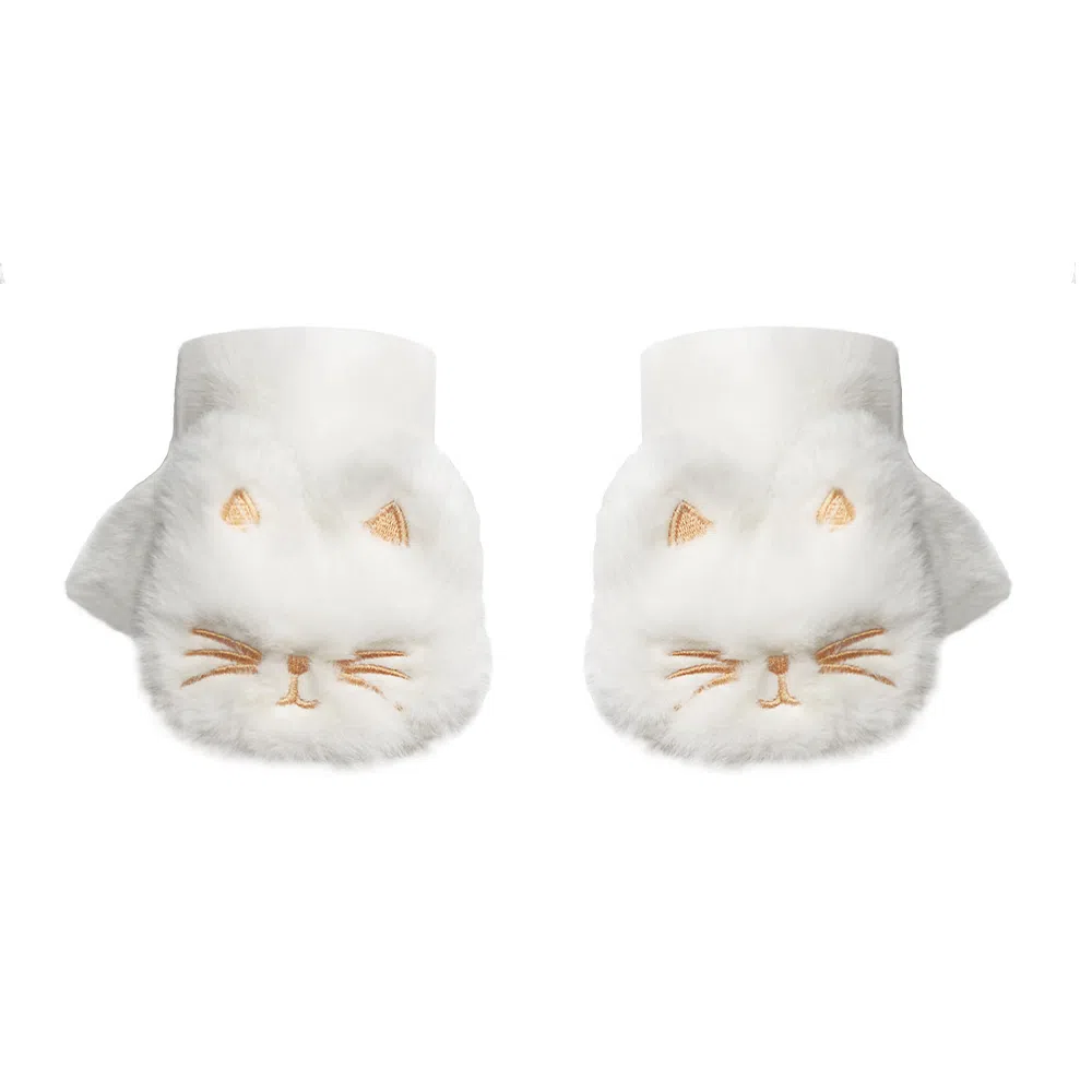 心水好物 智能电加热石墨烯暖手 可爱卡通猫咪造型翻盖 涤纶 绒线手套 男女同款情侣款