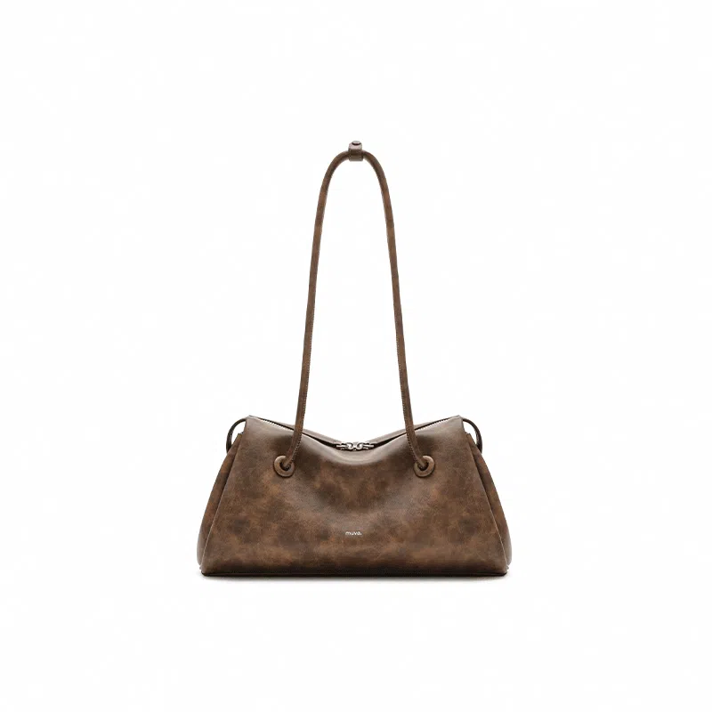 MUVA Vintage Shoulder Bag Mocha Amber Medium