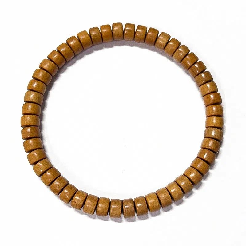 書卓 精工直切药片珠佛珠黑檀木花梨木单圈简约国潮盘玩串 贡木 木作手串 男女同款情侣款