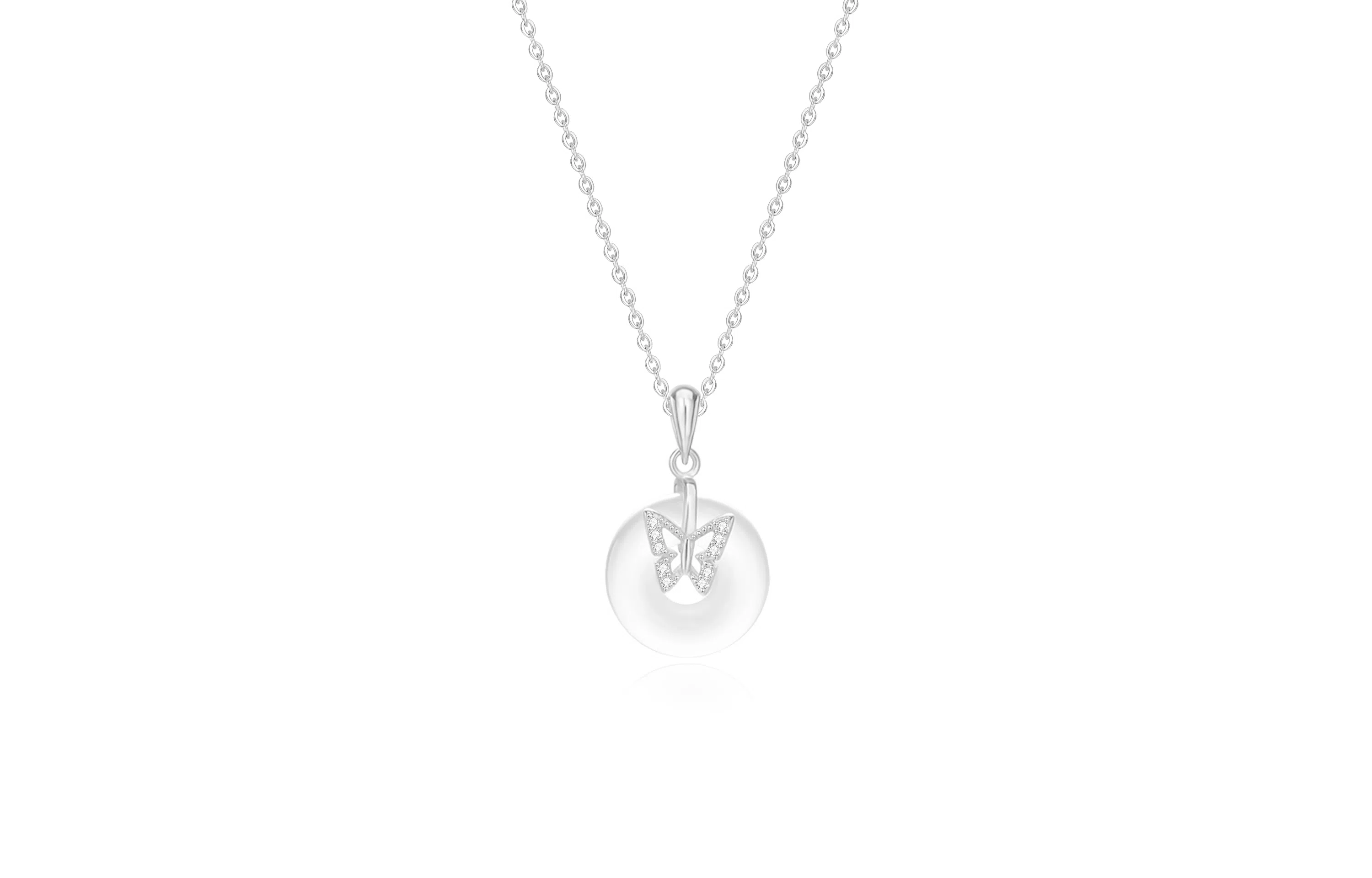 中国珠宝 镂空蝴蝶 新中式国潮甜美优雅温柔气质简约百搭小众好运锁骨链 玉髓 项链 女款