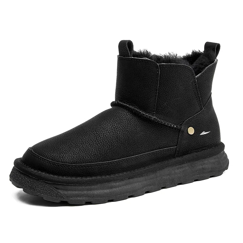 酷丁 保暖防滑防水 皮毛一体加绒加厚 雪地靴 男款