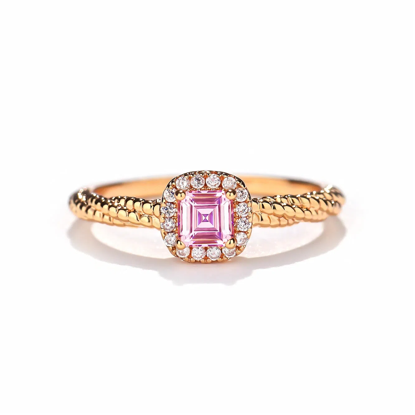 金杰福 【麻花小方糖】麻花经典设计 小众时尚高级感 合金 戒指 女款