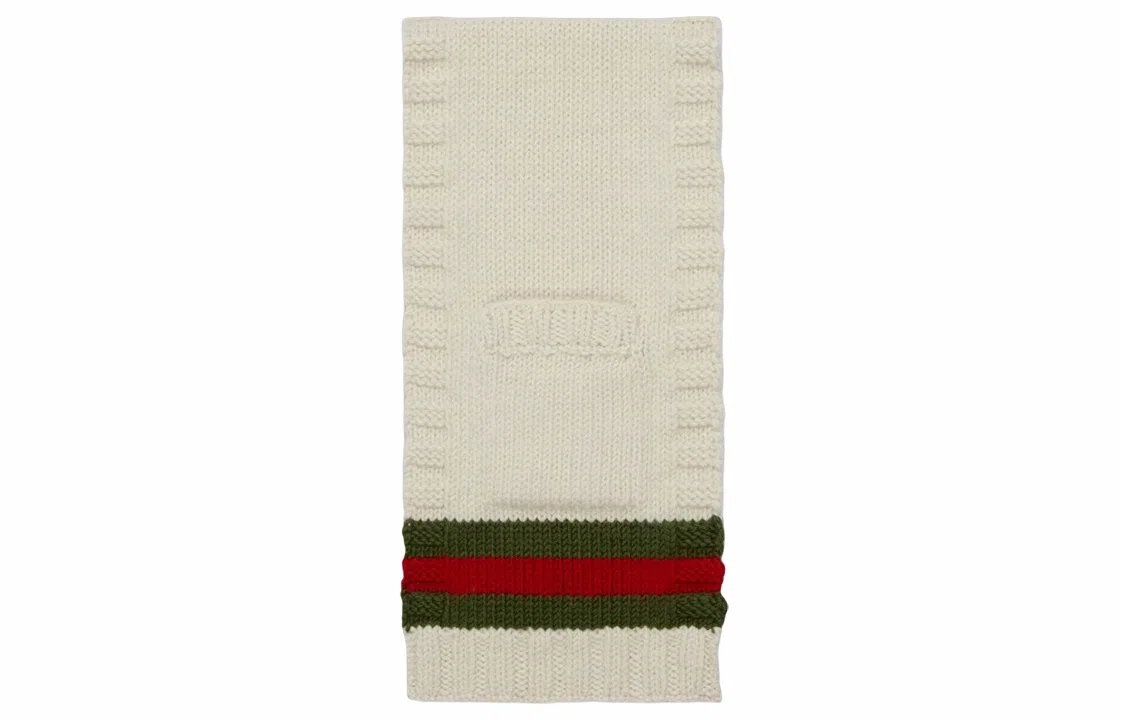GUCCI Pocket Wool Scarf White