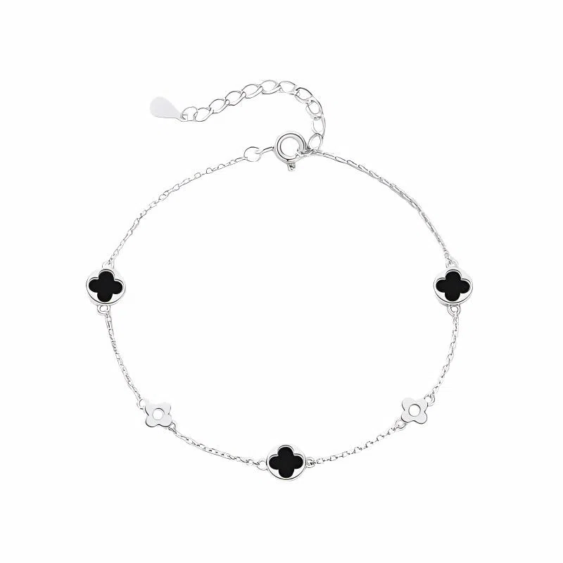 中国珠宝 四叶草手饰 只为遇见你 精致轻奢高级感 简约日常 优雅倾心 只为你一眼钟情 玛瑙 手链 女款