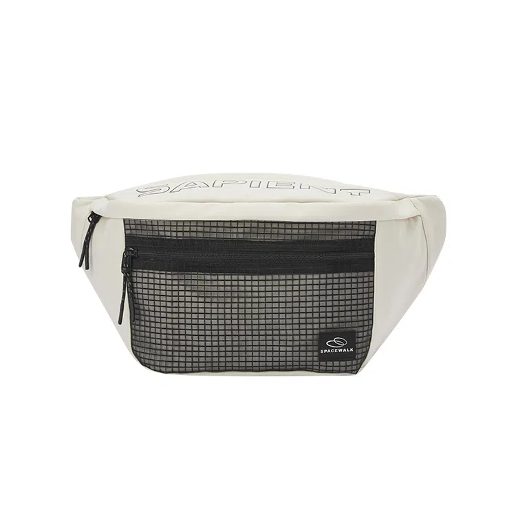 森马 时尚印花运动骑行 织物 腰包 男女同款情侣款 浅卡其/黑色