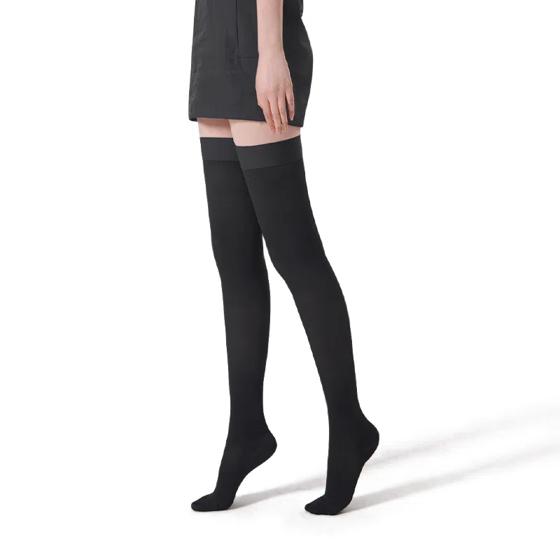 黄小姐 显瘦塑形纯色中筒袜 女款 黑色
