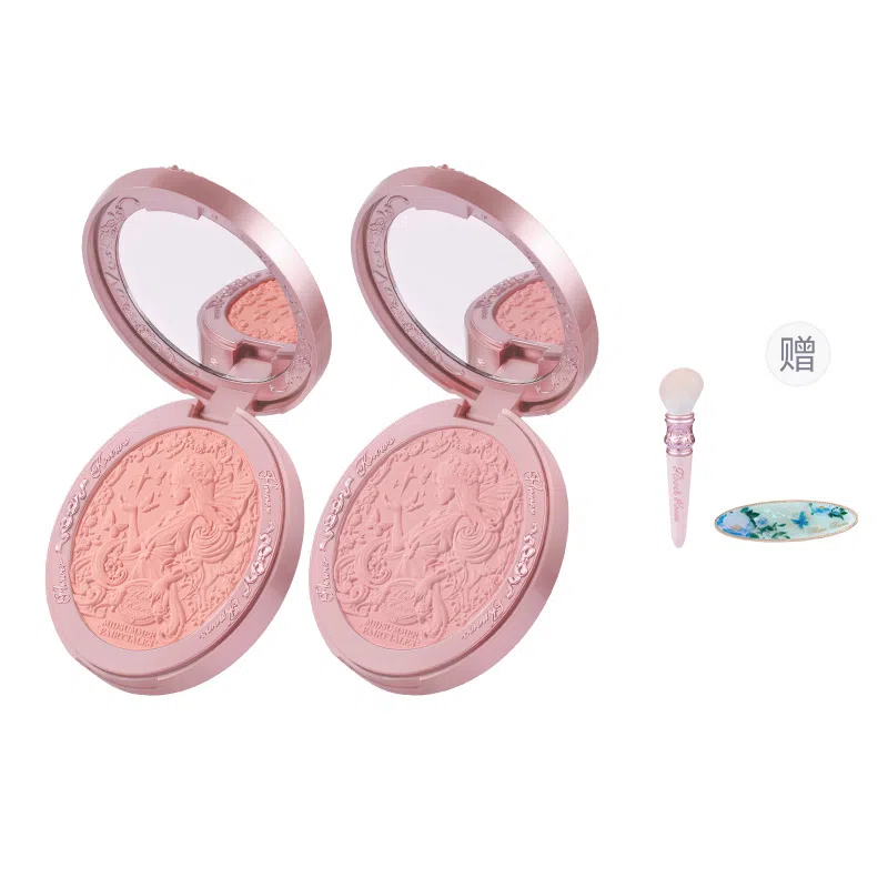 花知晓 仲夏夜系列 羊绒浮雕 腮红 自然哑光素颜雾面 两块装