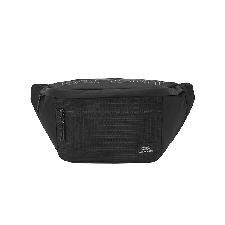 森马 时尚印花运动骑行 织物 腰包 男女同款情侣款 浅卡其/黑色