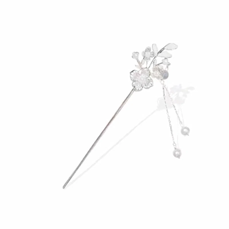 零界 铃兰花流苏簪子新中式繁花坠露古风高级感优雅发钗 合金 发簪 女款