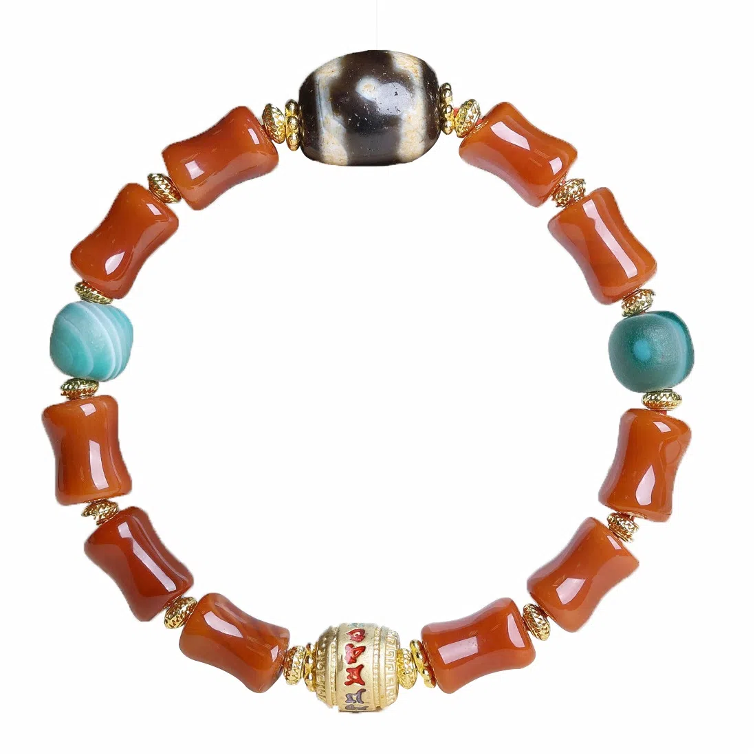 龙弗 【鸿运当头】红红火火顺顺利利前程似锦新春佳节好运饰品成功上岸恭喜发财新中式红色系列国风高级感小众设计 玛瑙 手串 女款