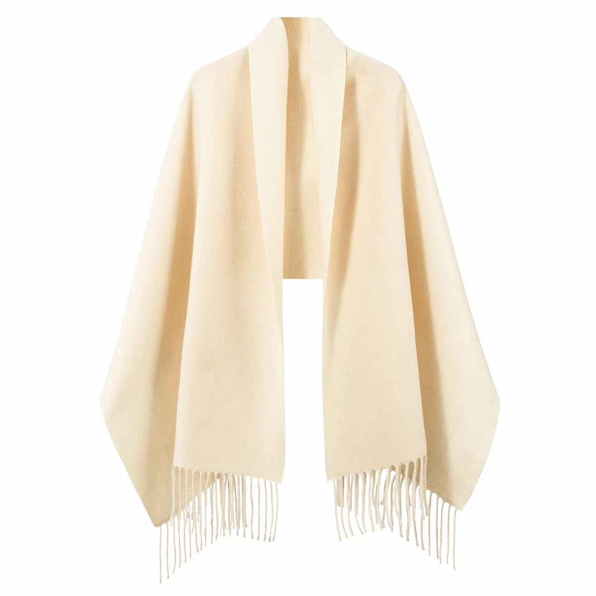 上海故事 秋冬日系奶油风气质保暖双面纯色外搭防寒时尚本命年 聚酯纤维 绒线围巾 女款