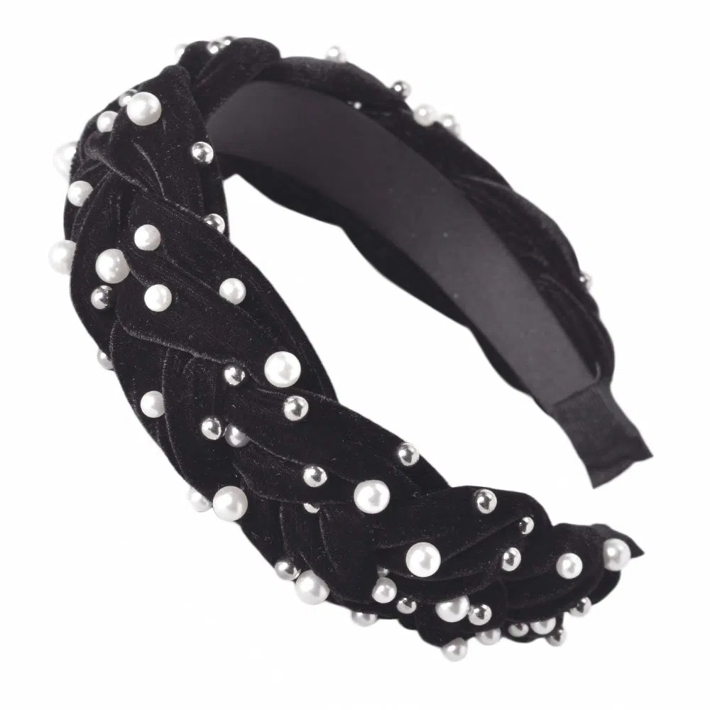 彤彤兔 麻花辫交叉宽边发饰 布料 发箍 女款