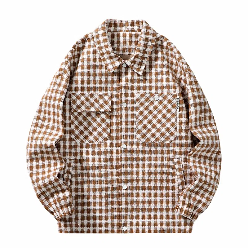 Brand Model Jacket Plaid Collar