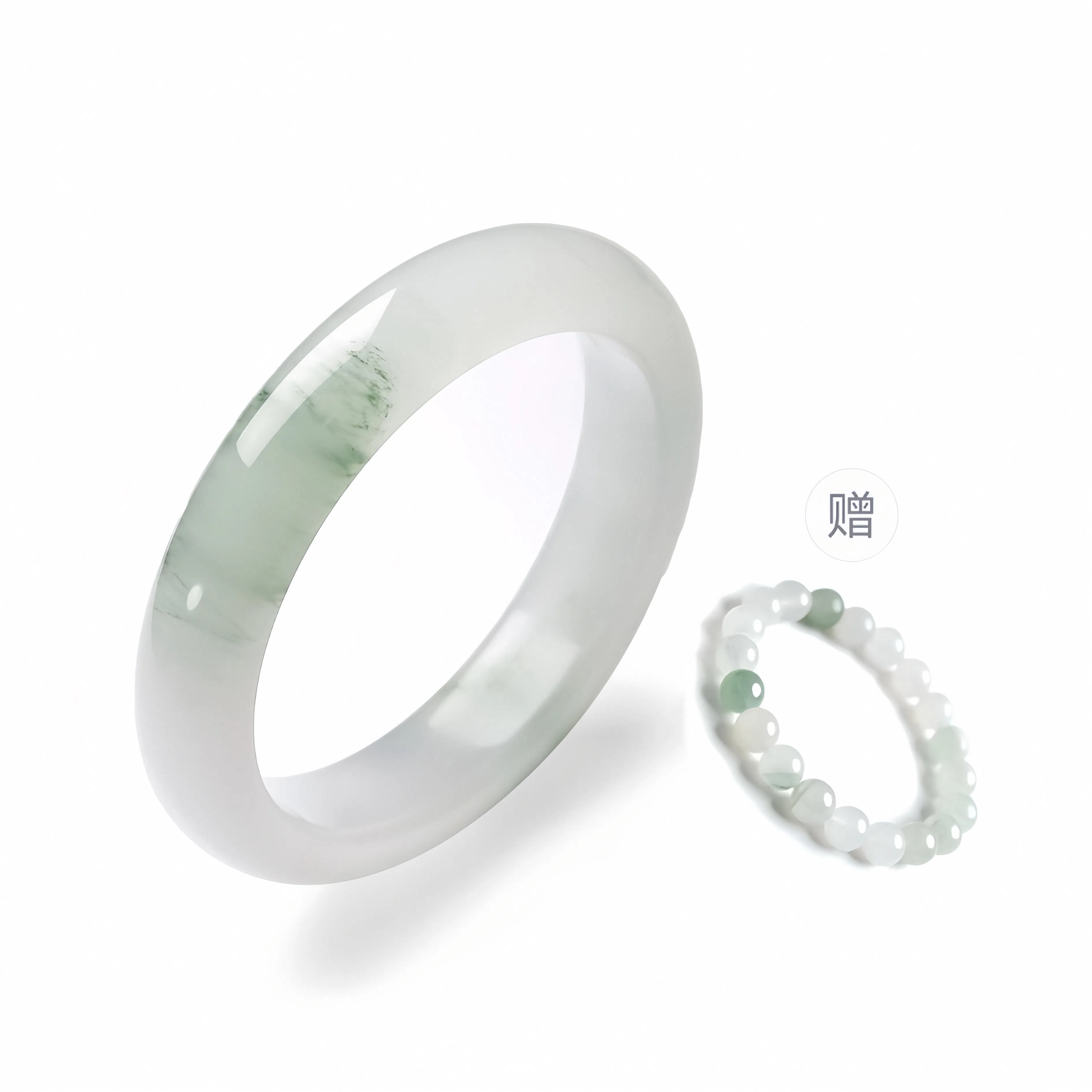 吉瑶 贵妃镯  平安 新中式 国潮古风 清冷优雅 高级感温婉 天山翠 手镯 女款