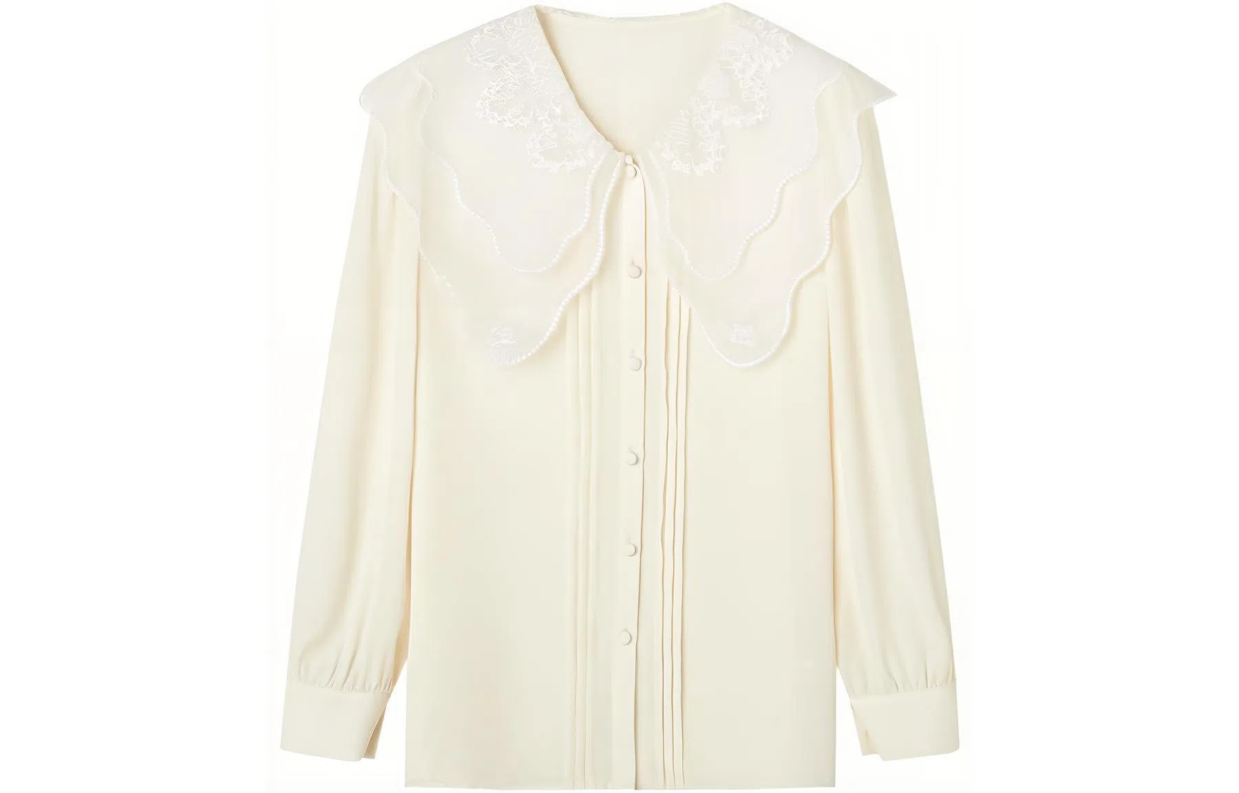 【dme】简约通勤减龄娃娃领雪纺衫 女款 杏色