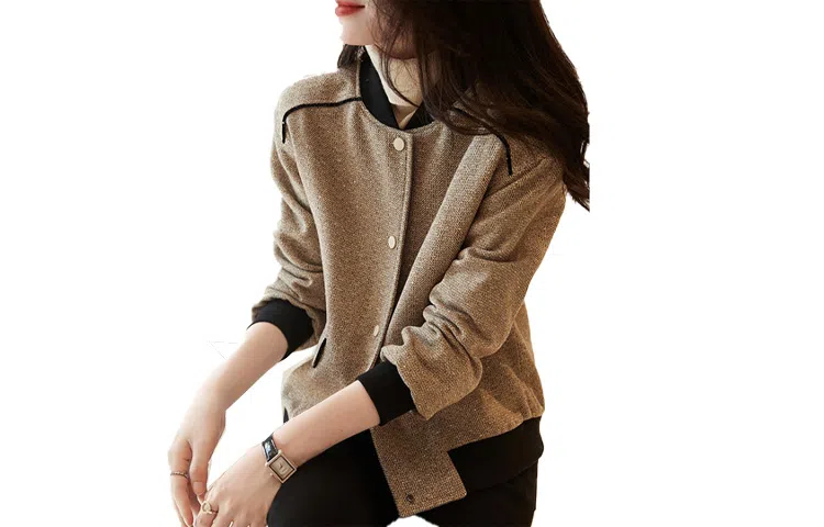 【dme】 纯色简约夹克外套棒球服 女款 咖色