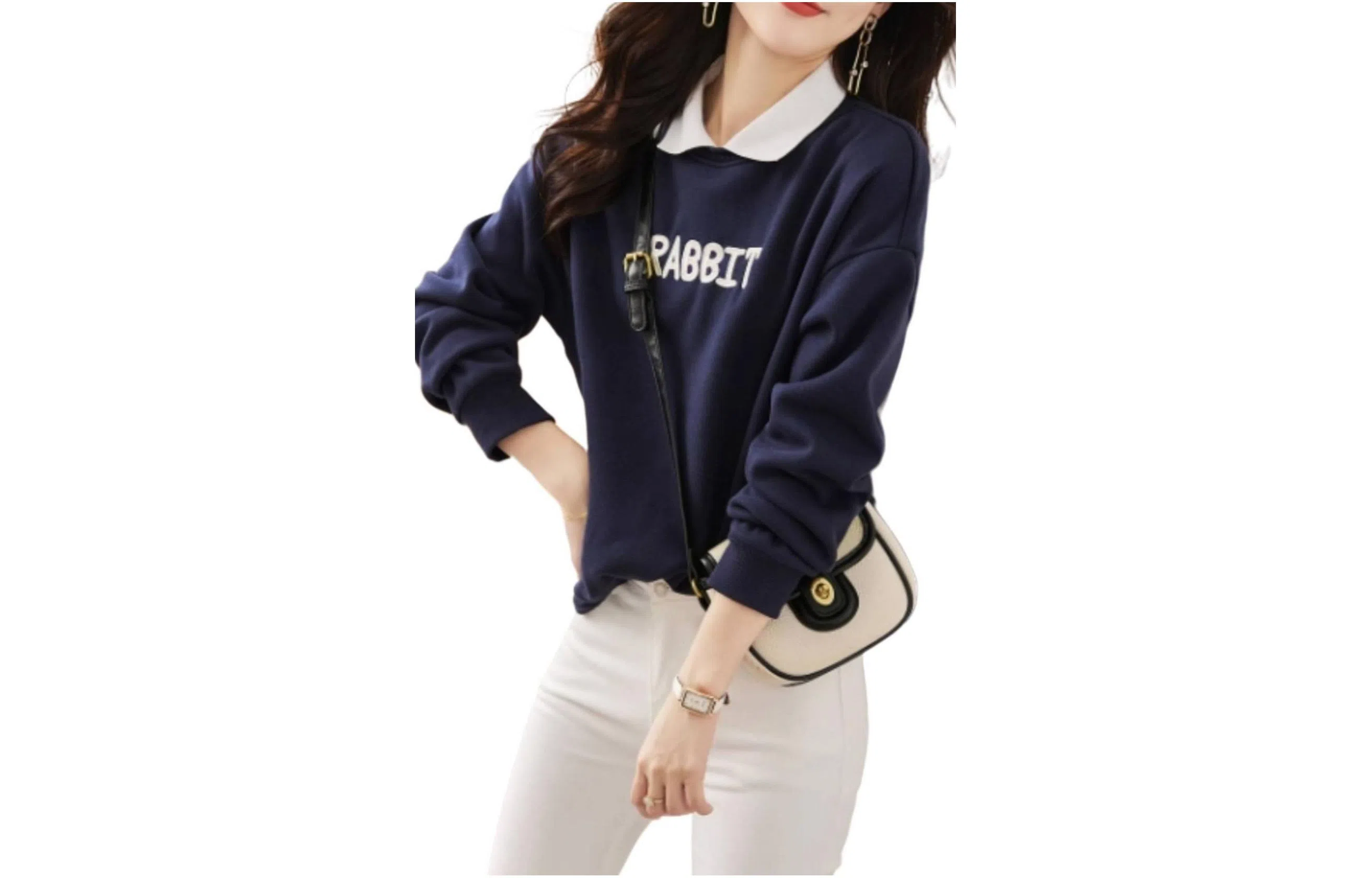 【dme】 加绒加厚保暖字母长袖卫衣 女款