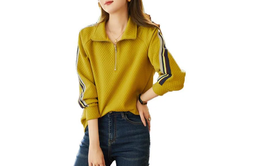 【dme】 纯色翻领长袖卫衣 女款