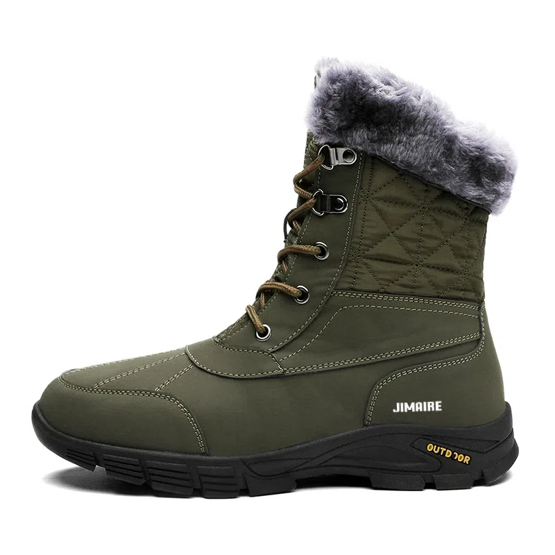 金迈王 超纤皮 保暖 加绒超加厚户外抗寒 中筒 雪地靴 男款