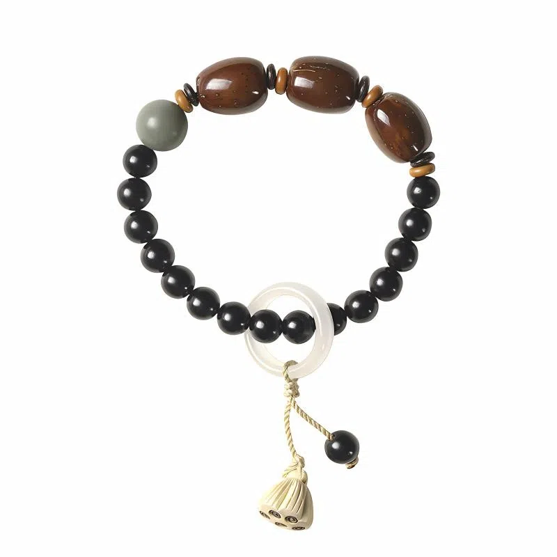 書卓 经典设计款 招财紫金鼠鼓珠 菩提民族风森系手链文玩#好运 黑檀 手串 男女同款情侣款