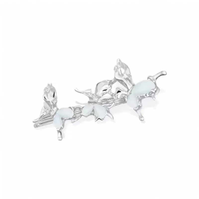 零界 蝴蝶液态金属边冰蓝清冷蓝调高级感轻奢优雅小众头饰 合金 发夹 女款