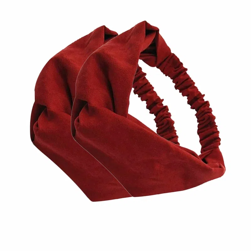 简应舒 宽边束发洗脸用紧弹力防滑交叉头巾女韩版复古 涤纶 发带 女款