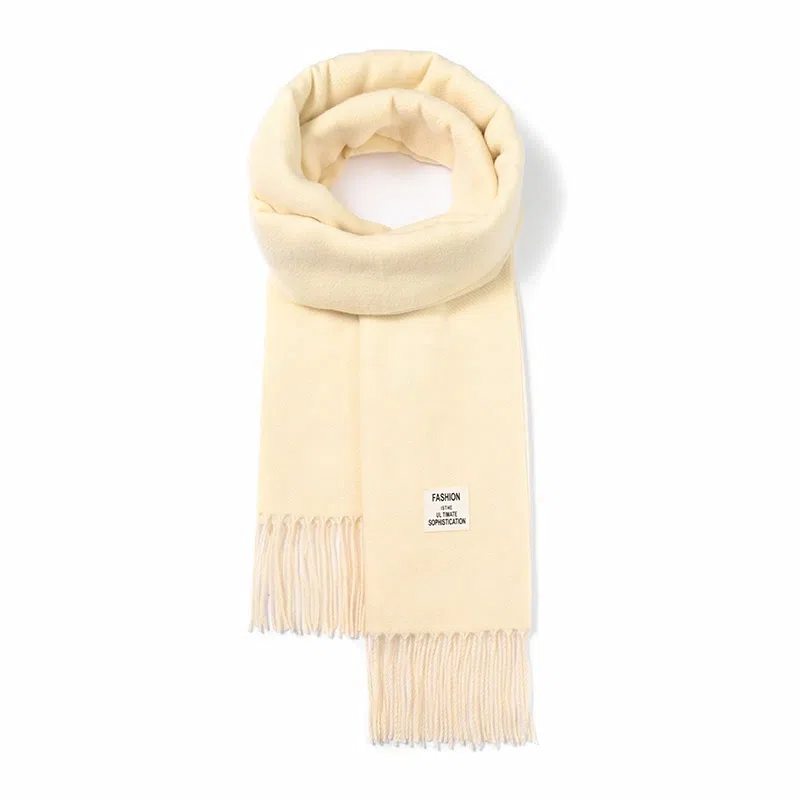 啄木鸟 秋冬清新文艺高级感纯色 韩系百搭保暖加厚防寒 聚酯纤维 绒线围巾 男女同款情侣款