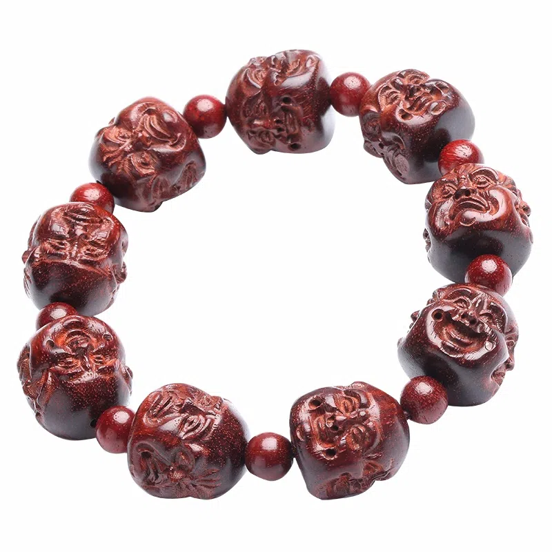 木盛缘 四面佛喜怒哀乐佛头 国风高级 小叶紫檀 手串 男女同款情侣款