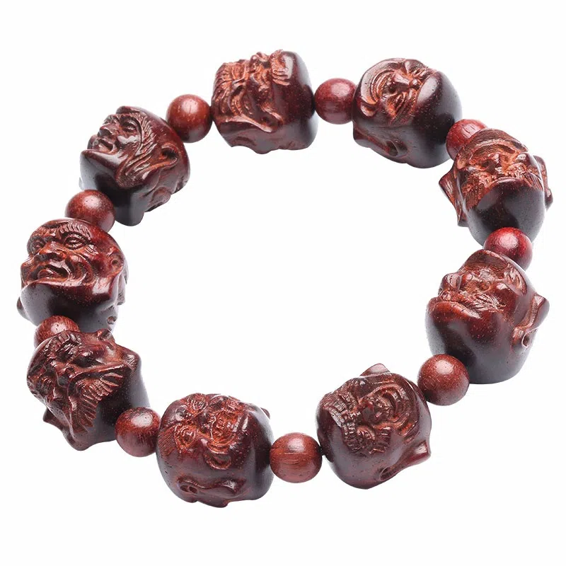 木盛缘 四面佛喜怒哀乐佛头 国风高级 小叶紫檀 手串 男女同款情侣款