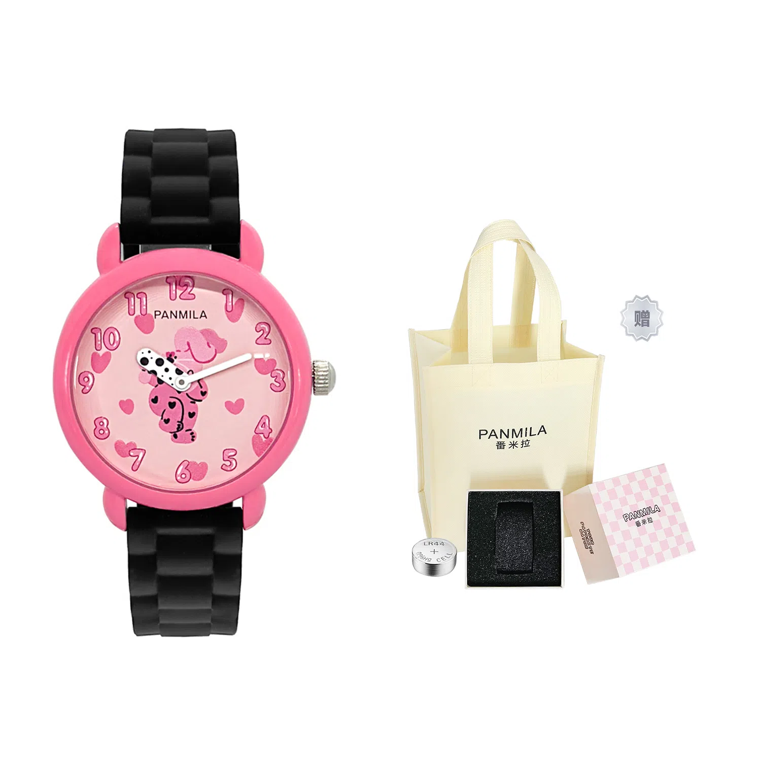 番米拉狂欢派对系列 石英机芯 硅胶表带 国表 女表 红色表盘