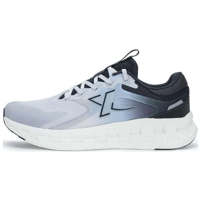 特步 时尚简约防滑耐磨 低帮 休闲跑步鞋 男款 白蓝色