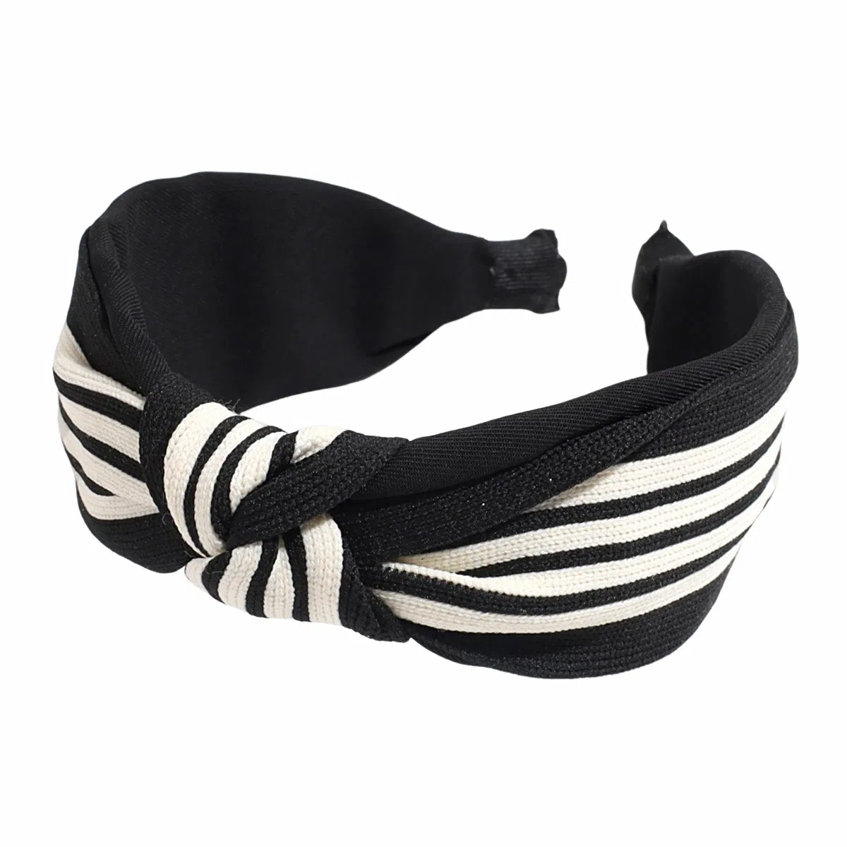 彤彤兔 时尚法式优雅复古宽边条纹打结外出休闲百搭 布料 发箍 女款