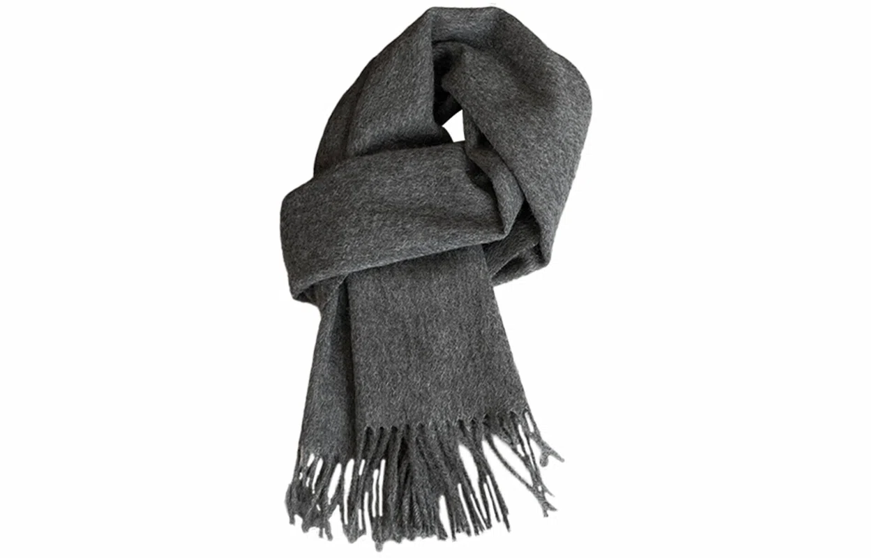 优幽兰 韩版百搭纯色高级感冬季加厚保暖高级感两用 时尚小众设计感流苏秋冬氛围感穿搭 绒线围巾 男女同款情侣款