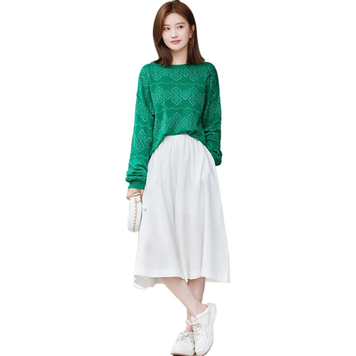 【dme】 圆领宽松套头长袖毛衣 女款