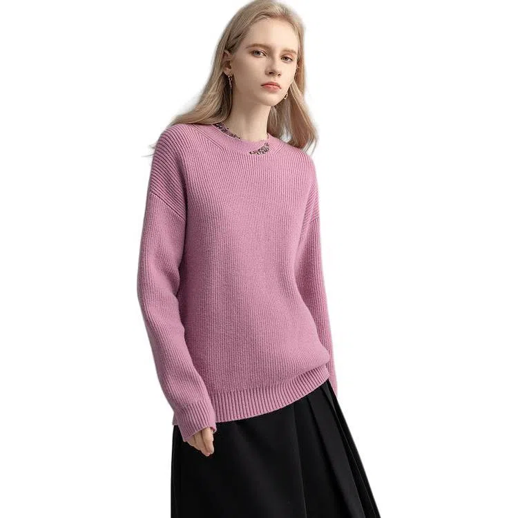 【dme】 新款轻奢时尚休闲长袖针织衫 女款 紫色