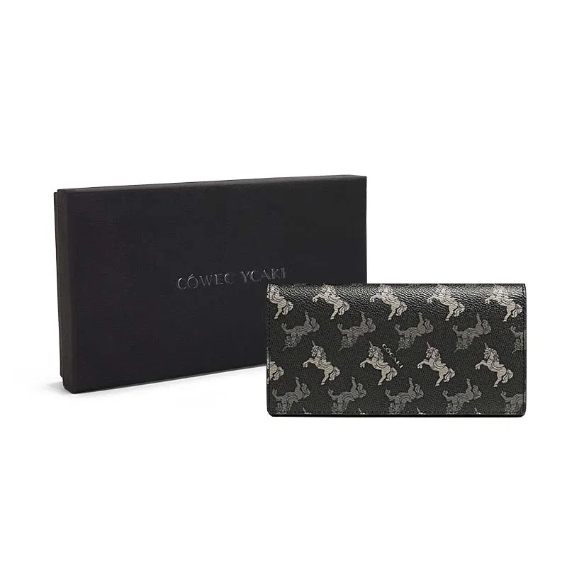 COWEC YCAKI Large Synthetic Leather Wallet Black