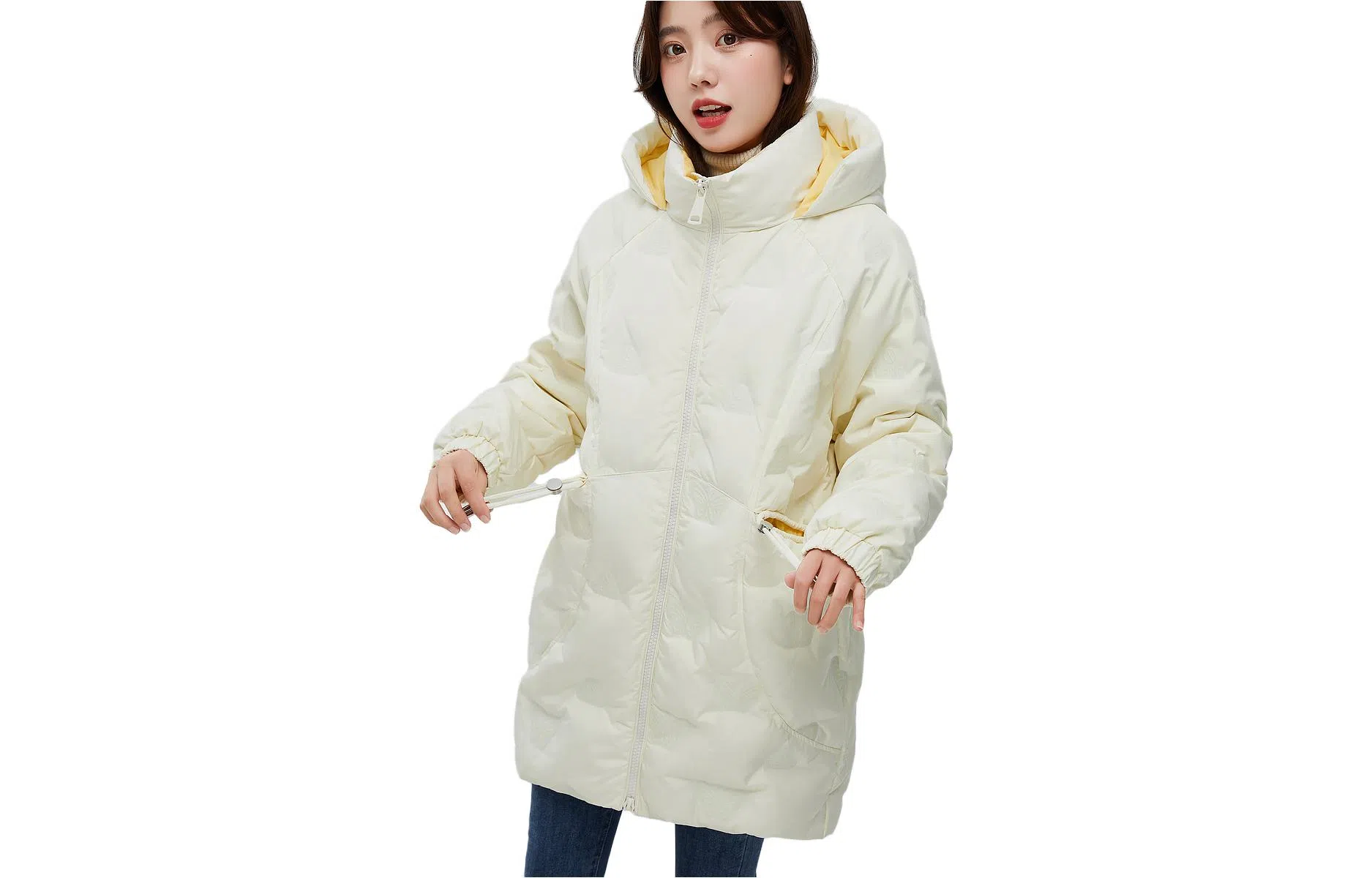 【dme】 休闲纯色连帽长袖羽绒服 女款