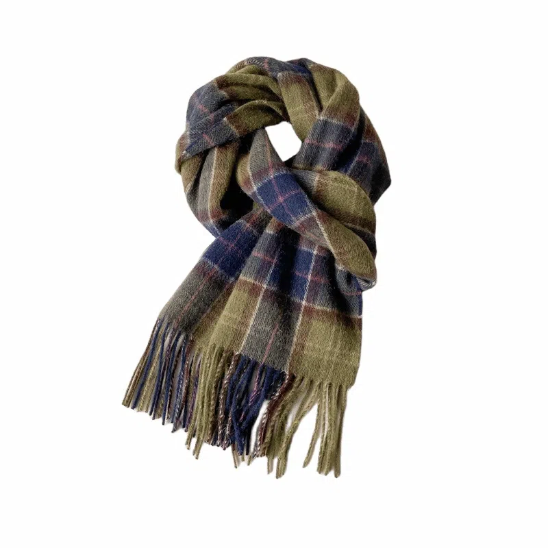 心水好物 韩系秋冬拼色格子保暖防寒百搭 绒线围巾 男女同款情侣款