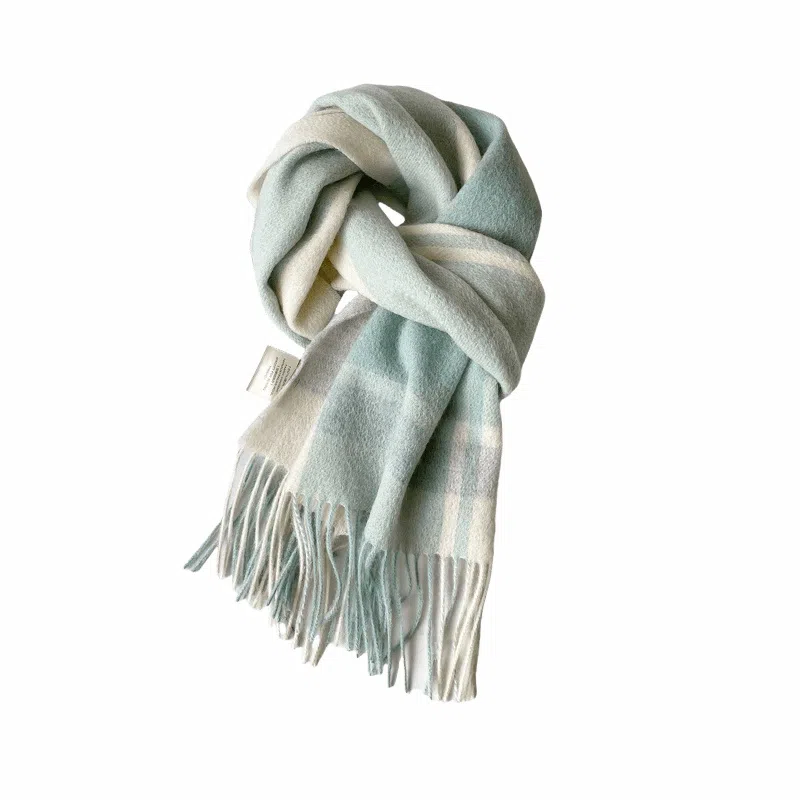 心水好物 韩系秋冬拼色格子保暖防寒百搭 绒线围巾 男女同款情侣款