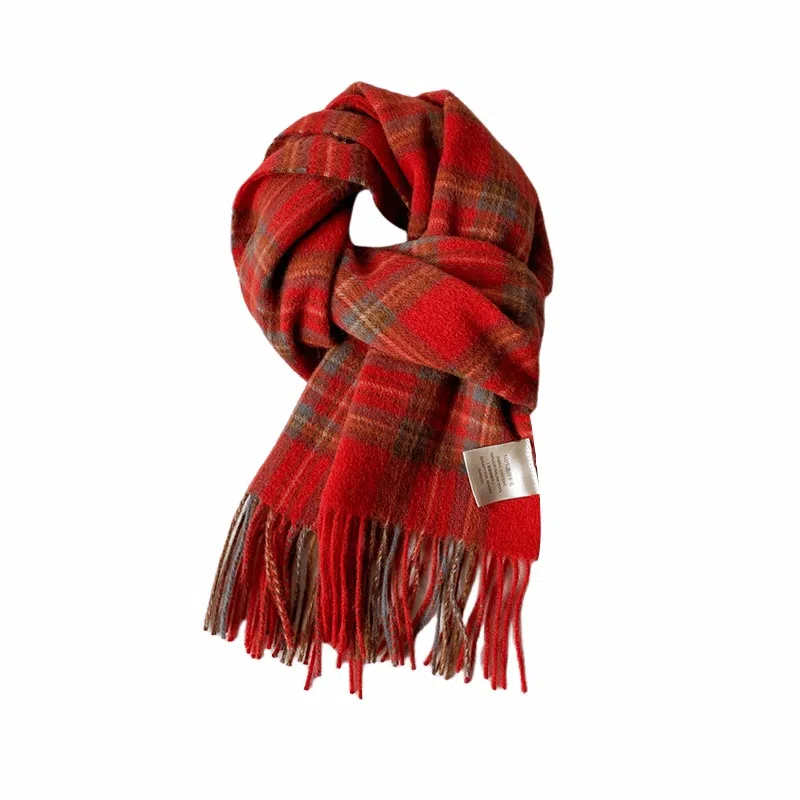 心水好物 韩系秋冬拼色格子保暖防寒百搭 绒线围巾 男女同款情侣款