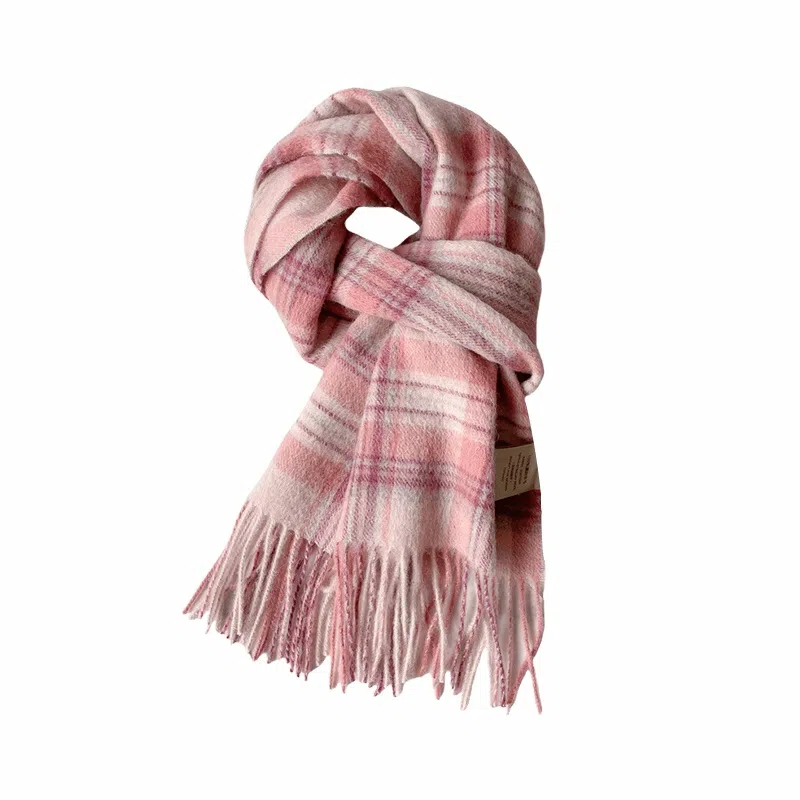 心水好物 韩系秋冬拼色格子保暖防寒百搭 绒线围巾 男女同款情侣款