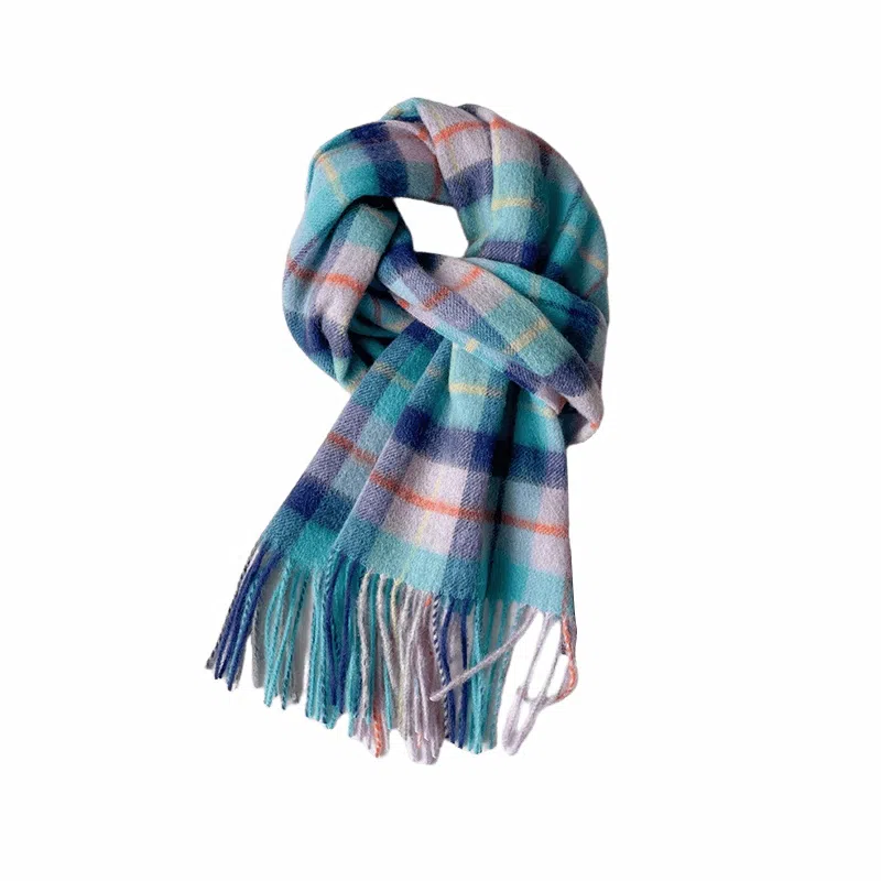 心水好物 韩系秋冬拼色格子保暖防寒百搭 绒线围巾 男女同款情侣款