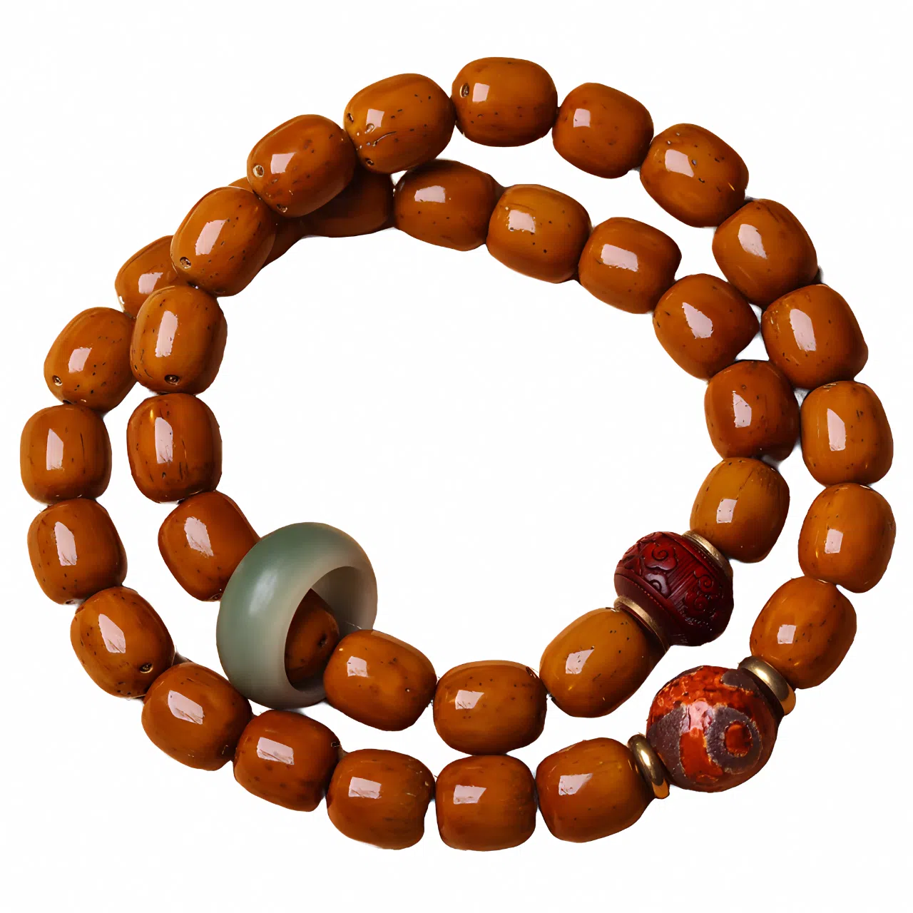 書卓 天时地利 双圈玛瑙盘串 国风绕指柔盘玩 佩戴佛珠好运 手工打磨 紫金鼠 菩提类手串 男女同款情侣款