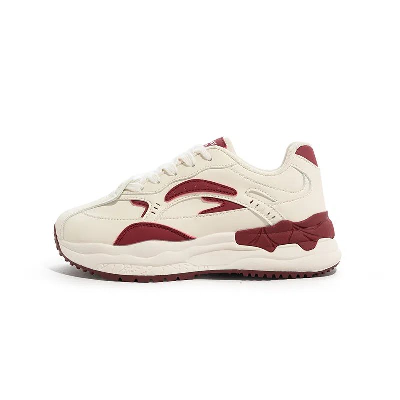 Babaduck Retro Dad Shoes White Wine Red